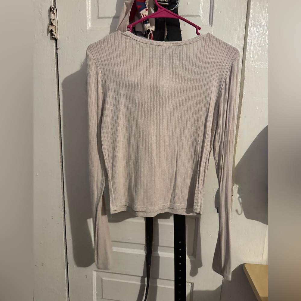 pie in the sky cream long sleeve top with rose design